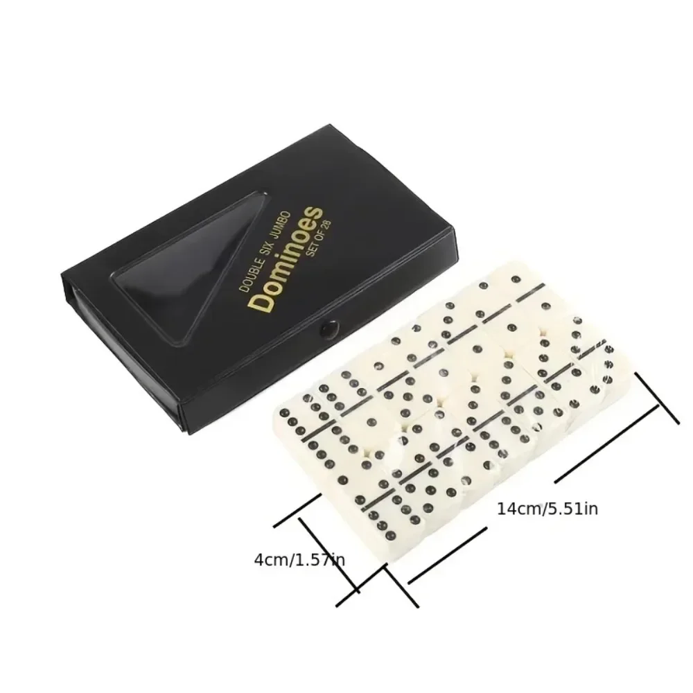 Double Six Domino Set 28PCS Entertainment Leisure Travel Fun Table Game Domino Toy Children's Puzzle Toy Gift