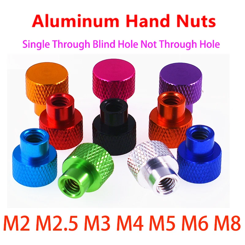 

M3-M3.5 Blind Hole Aluminium Thumb Nut Round Head Plus High Table Knuckle Single Pass Plug Knurled Positioning Hand Tight Nut