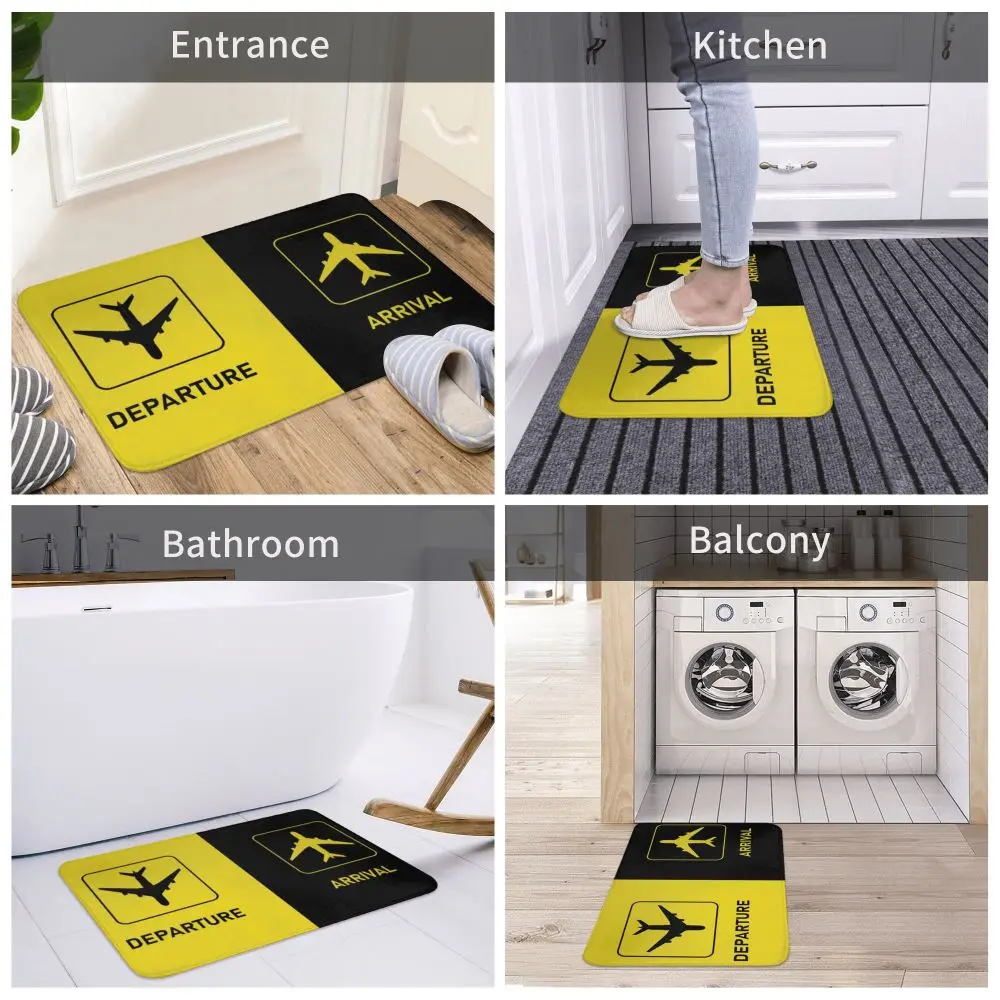 Description Picture 6 of itemAviation Arrival Departure & More Anti-slip Doormat Floor Mat Washable Carpet Rug for Entrance Home Bathroom Footpad Mats