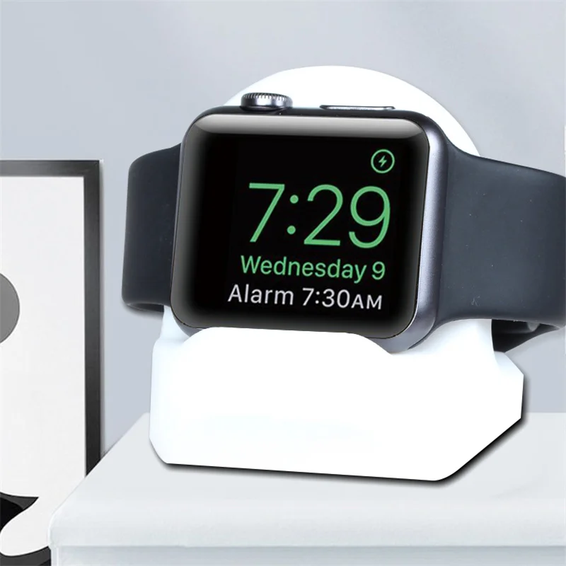 Silicone Charger Stand For Apple Watch Series 8 7 6 5 SE 4 3 For Iwatch Desktop Nightstand Non Slip Support Charging Accessories