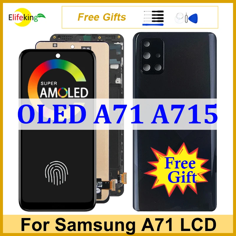 

6.7'' OLED Screen For Samsung A71 A715 LCD Display Touch Screen A715F A715F/DS Display Digitizer Assembly Replacement Repair