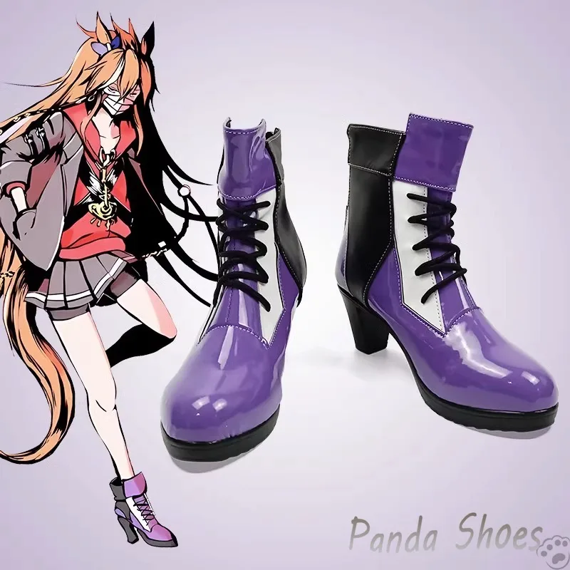 Umamusume Pretty Derby Tosen Jordan Cosplay Shoes Anime Game Purple Cos Boots Cosplay Costume Prop Shoes For Con Halloween Party