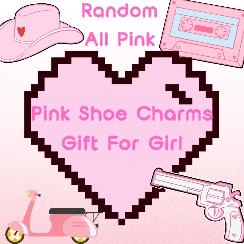 10/20/50/100pcs Random All Pink Shoe Charms Cartoon Cute Animal Plant Shoe Decorations Pins for Women Girl Sandals Accessories 3