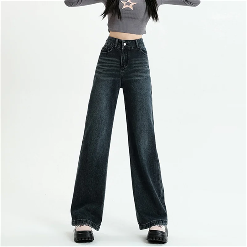 

High Waisted Jeans Women 2023 New High Waisted Wide Leg Straight Jeans Korean Fashion Streetwear Vintage Casual Jeans