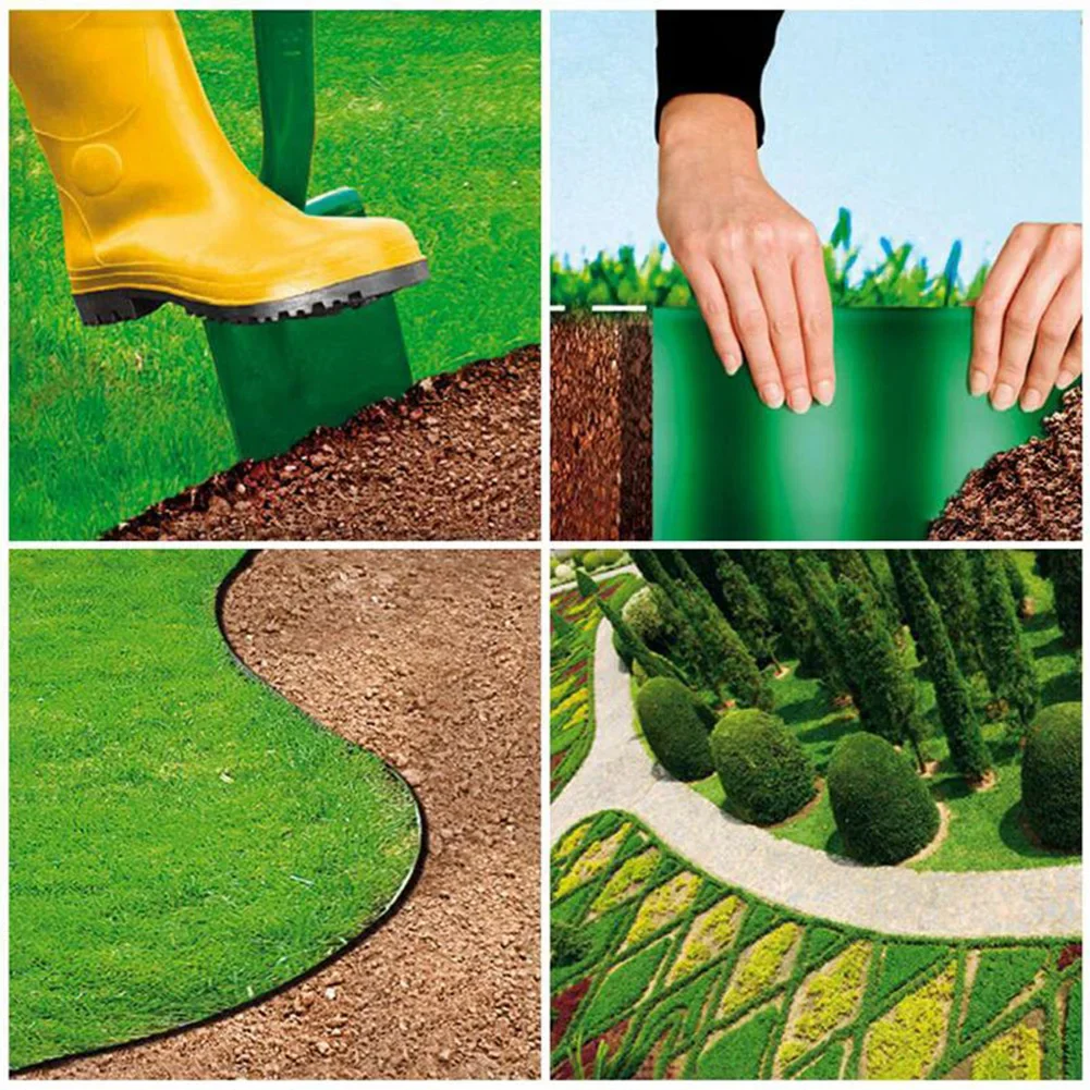 Plastic Lawn Edge Garden Grass Lawn Edge Border Fence Path Flexible Edging Border Fence Yard Garden Decor 9m lawn edge fence