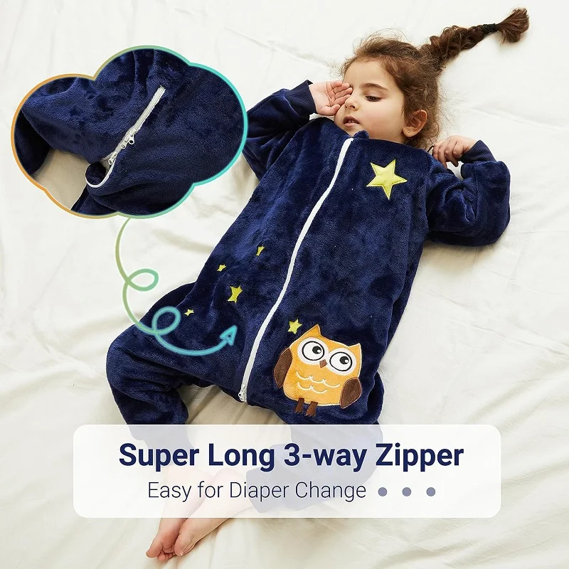 

Baby Sleeping Bag Cartoon Children Pajamas Infantil Stuff For Winter Flannel Toddler Sack Kids Sleepwear Bedding Items Jumpsuit