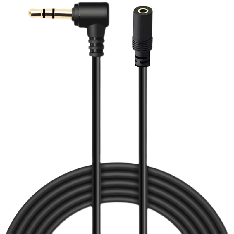 Gold Plated 3.5mm 1/8 Jack Aux Cable 90 Degree Right Angle Stereo Audio for Phone Mic Headphone MP3/MP4 Player Speaker Car Music