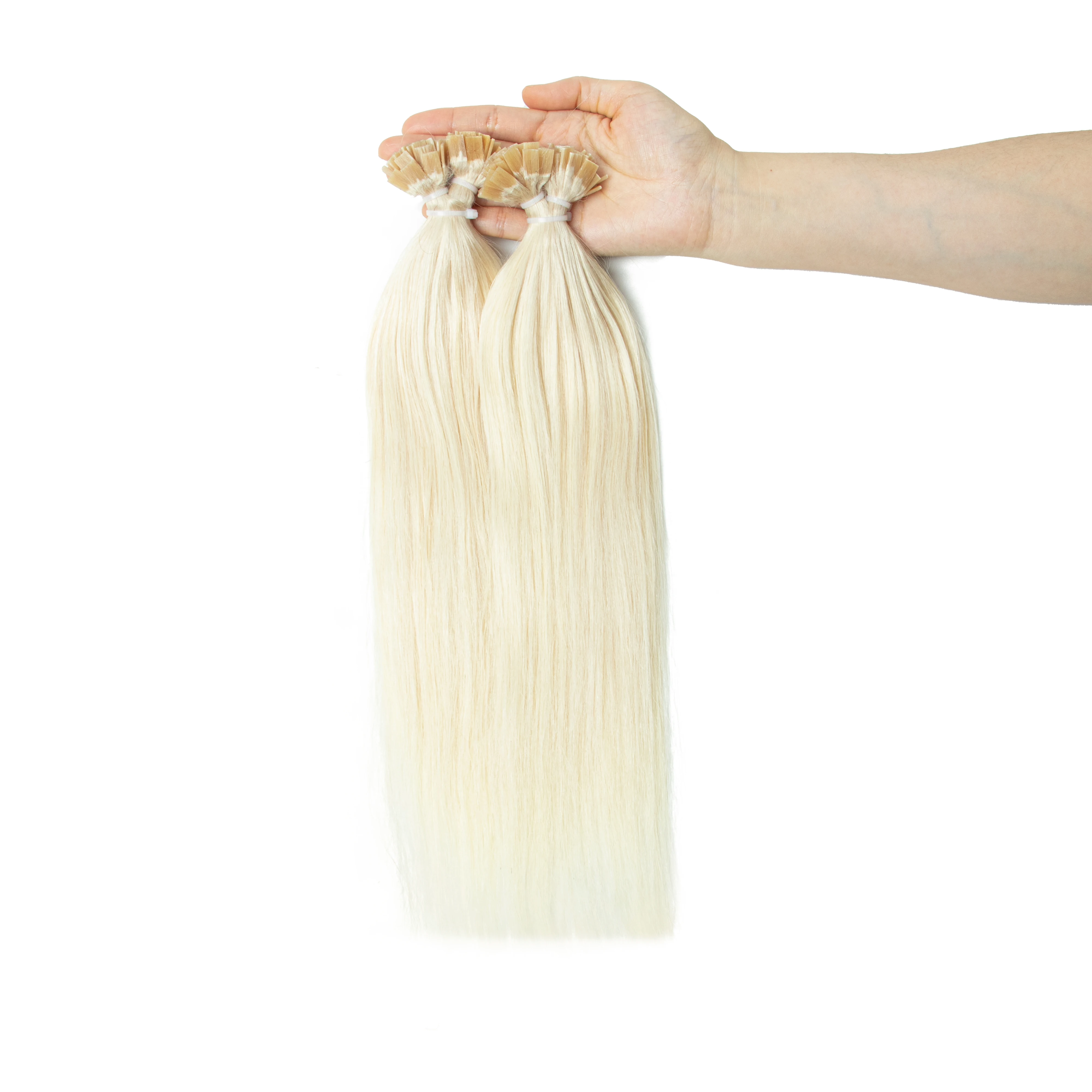 플랫 팁 헤어 익스텐션 케라틴 인간 헤어 익스텐션 퓨전 헤어 1x0.8cm 본드 14-22인치 비-레미 0.6g/스트랜드