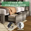 King Size Bed Frame with 4 Storage Drawers, LED Beds Frames with 49“ Tall Bookcase Headboard, Wood Platform King Bed Frame 5