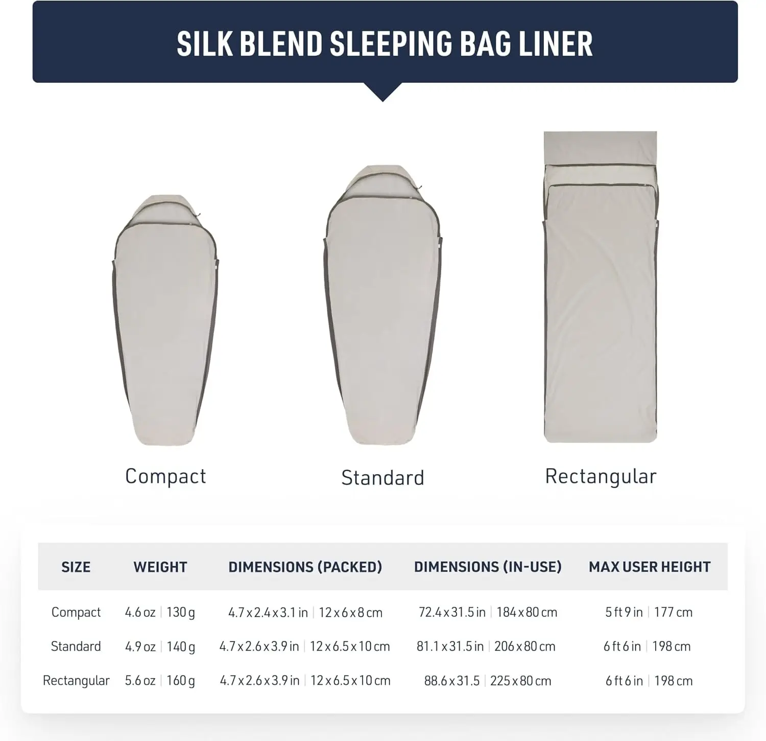 Silk Blend Sleeping Bag Liner