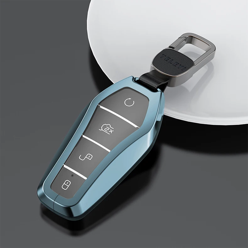For BYD Atto 3 Yuan Plus 2022 2023 Car Aluminium Alloy Key Cover Protective Shell Case Buckle Modificated Auto Accessories