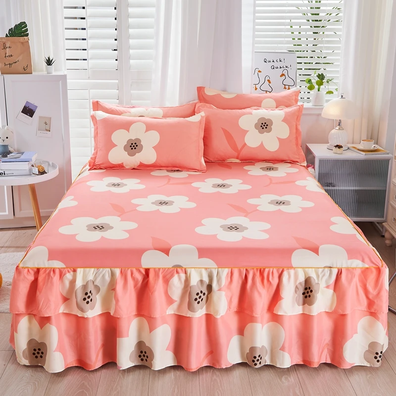 Princess Lace bed skirt with pillowcase for Girls Mat Bed Sheet Skirt