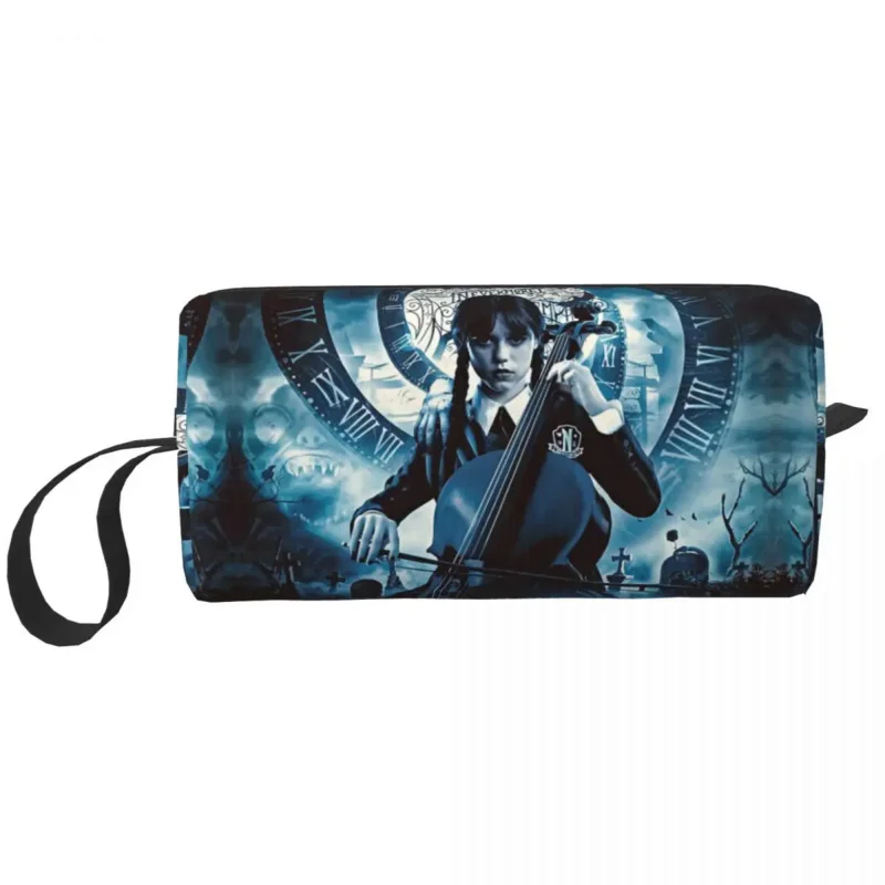 

Custom Wednesday Addams Goth Funny Halloween Travel Cosmetic Bag Women Toiletry Makeup Organizer Ladies Beauty Storage Dopp Kit