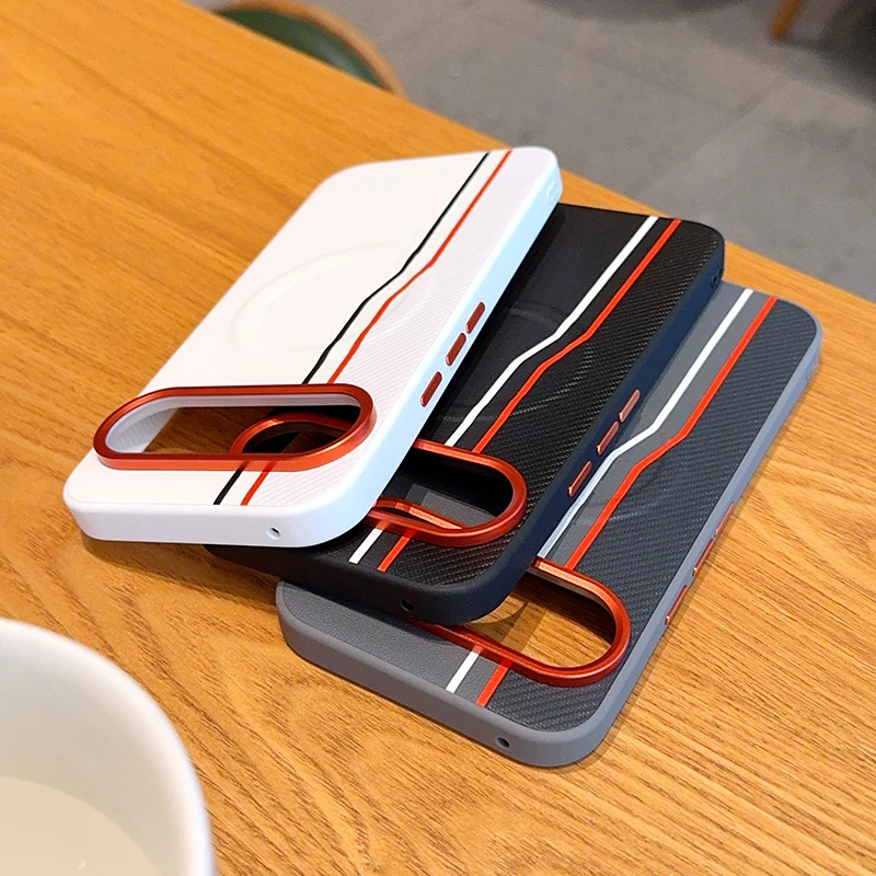 ELVEV Magnetic Luxury Color-Blocked PU Leather Ultra Thin Shockproof Case