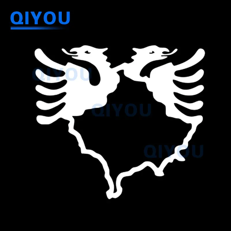 Fun Kosovo Map Albania Double Headed Eagle Car Sticker Die-cut PVC Decal Suitable for Off Road Body Laptop Car Windows