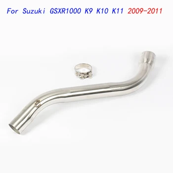 Slip On Motorcycle Mid Connect Tube Middle Link Pipe Stainless Steel Exhaust System For Suzuki GSXR1000 K9 K10 K11 2009-2011