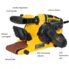 Belt Sander 200-400RPM with with Variable-speed Control, 2 in 1 Vacuum Adapter, Dust Bag for Stock Removal 5