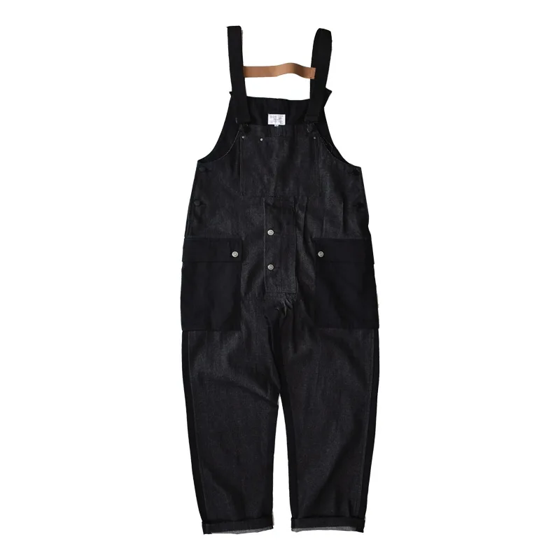 Vintage Jeans Overalls Men's Jumpsuit Cargo Work Pants Baggy Bib Contrast Stitch Denim Overalls Stitch Trousers Work Dungarees