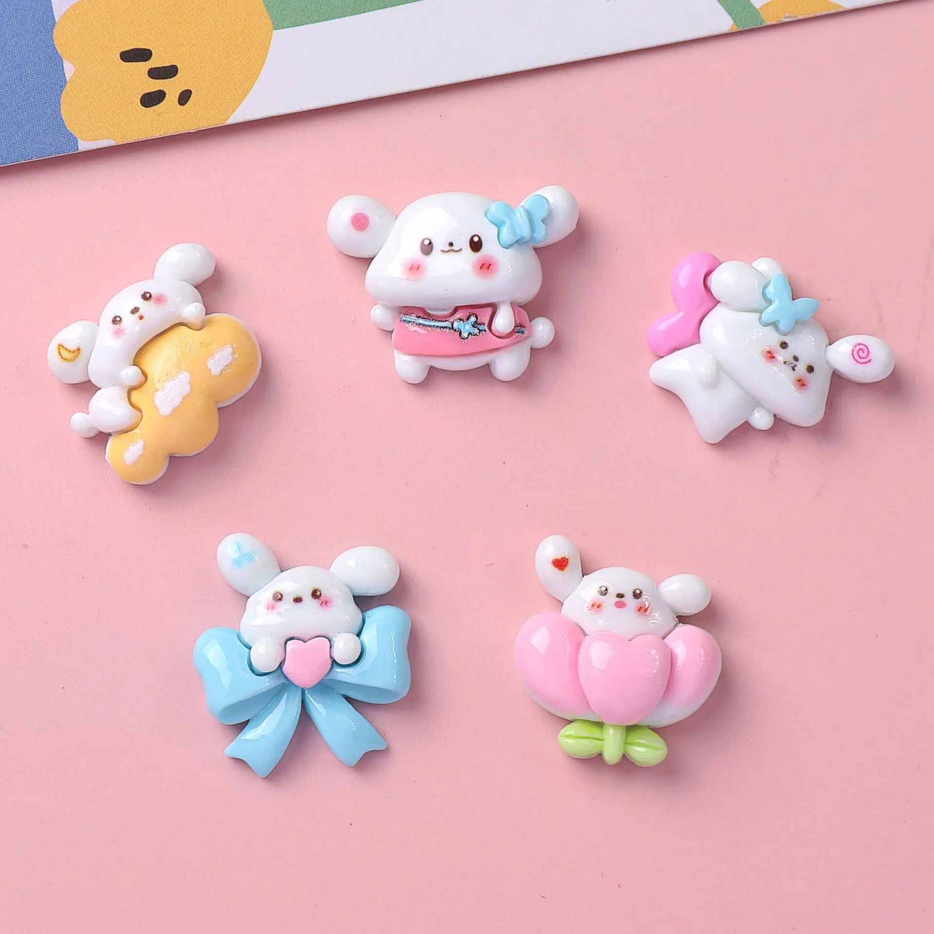 

Kawaii Cartoon Puppy Series Flat Back Resin Cabochons Scrapbook Diy Wedding Party Hairpin Accessories