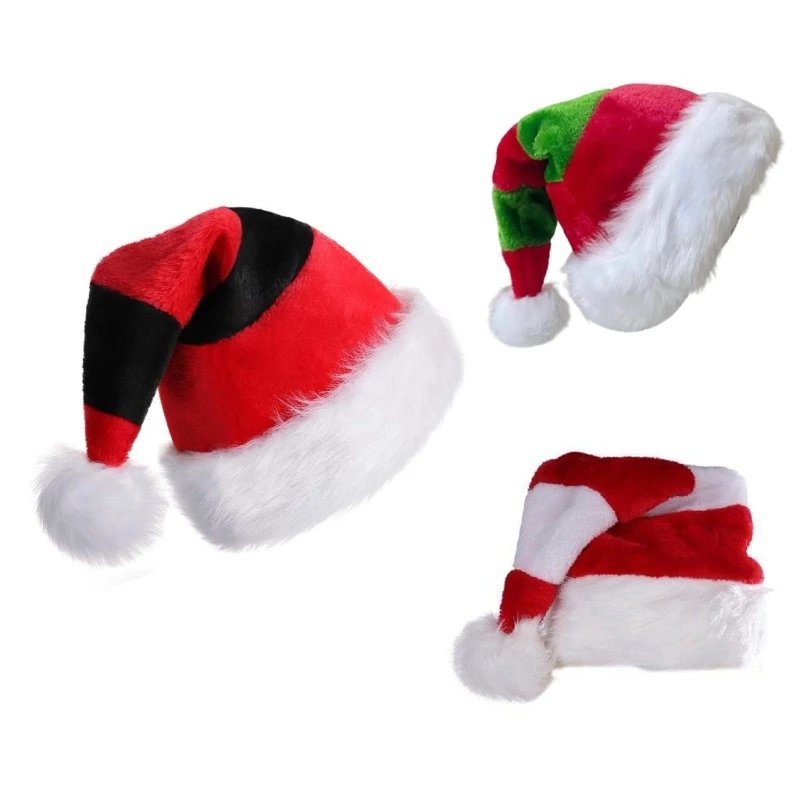 

652F Christmas Headwear Thicken Plush Perfect for the Holidays Colorful Outfits