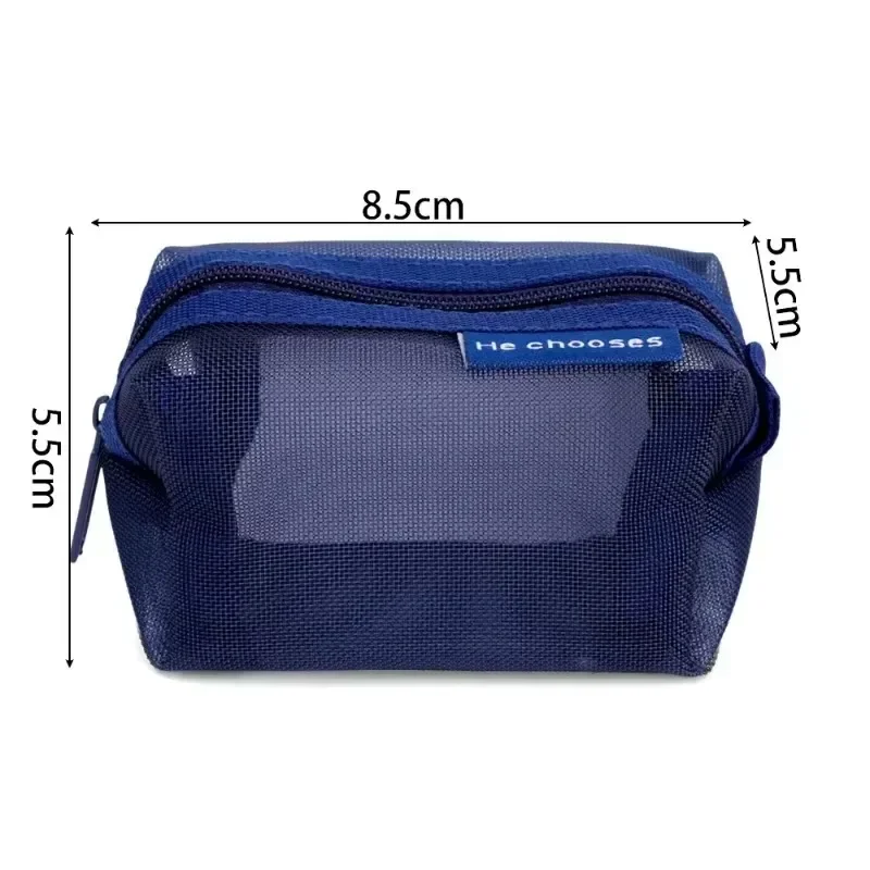 1/10Pcs Transparent Mesh Coin Purse Mini Zipper Bag Earphone Data Cable Storage Bag Travel Organizer ID Credit Card Holder Pouch 4