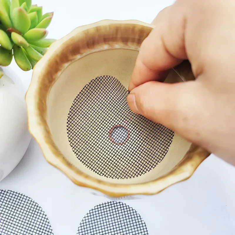50 Piece Pot Hole Screen Mat Round Drainage Hole Screen to prevent soil loss Plant Drainage Gasket Gardening Supplies