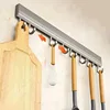 Aluminum Alloy Kitchen Storage Rack Hook Rack Wall Mounted Kitchen Utensil Storage Rack Bathroom Robe Towel Hanger 5