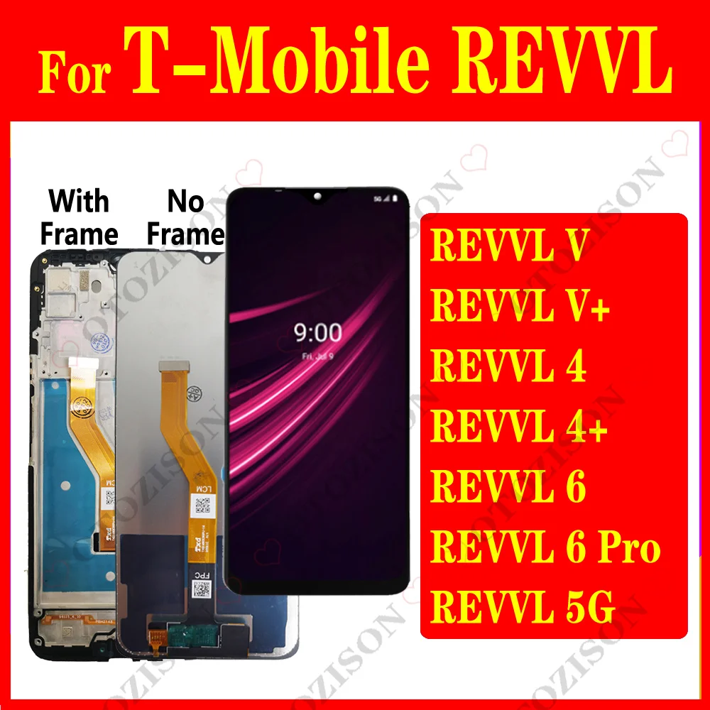 Lcd Per T-Mobile Revvl 4 4 + Display V Plus V + 6 Pro 5G Schermo Con Cornice Touch Digitizer Assembly 5007Z 5007W T790W Sostituzione