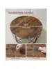 VASAGLE Round Coffee Table for Living Room, Cage Cocktail Table with Steel Frame, 31.5 Inches Dia., Industrial Style 3