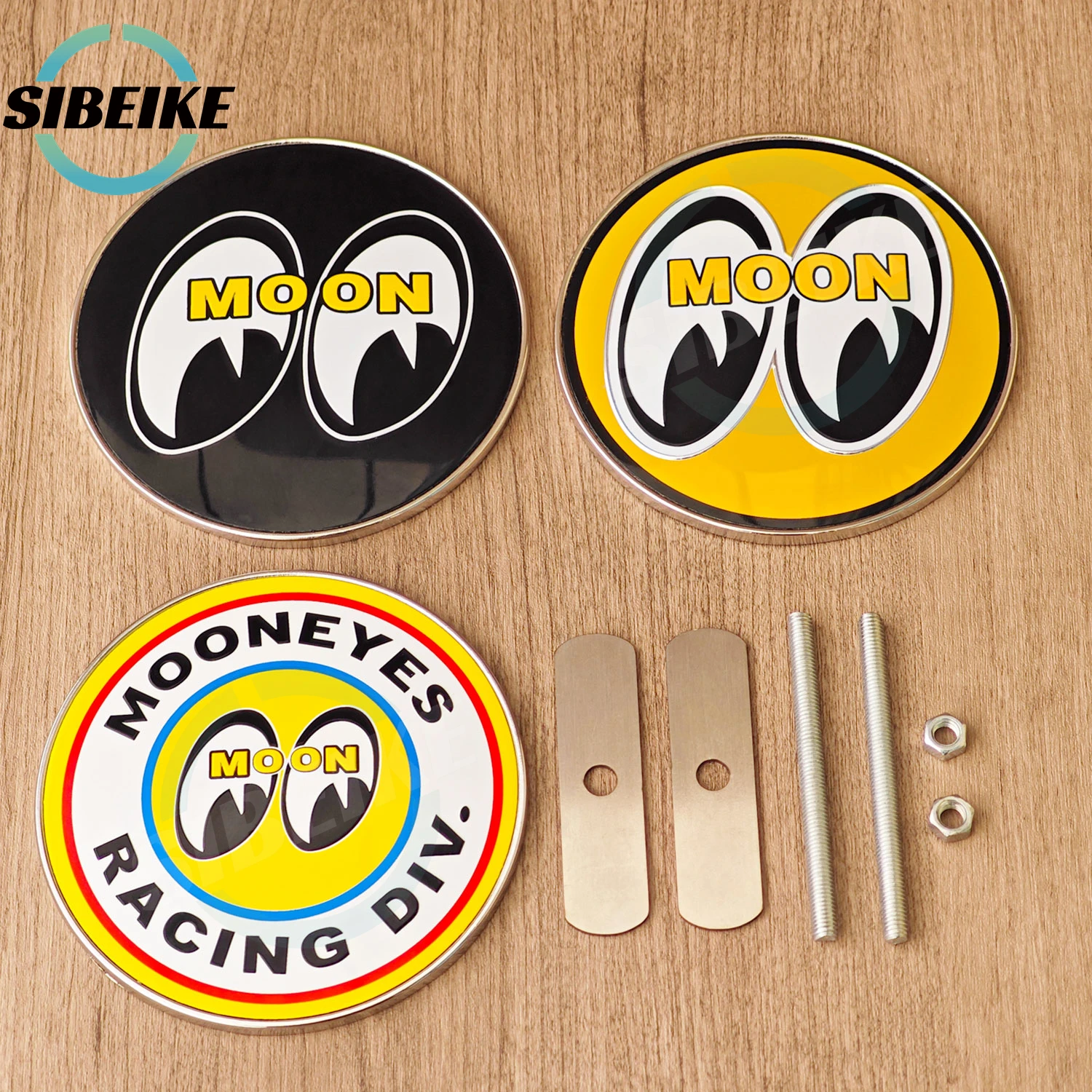 BROSH MOONEYES グリース 限定　缶バッジ付き 車のフロントグリルメタルバッジ,ユニバーサルメタルバッジ,jdm