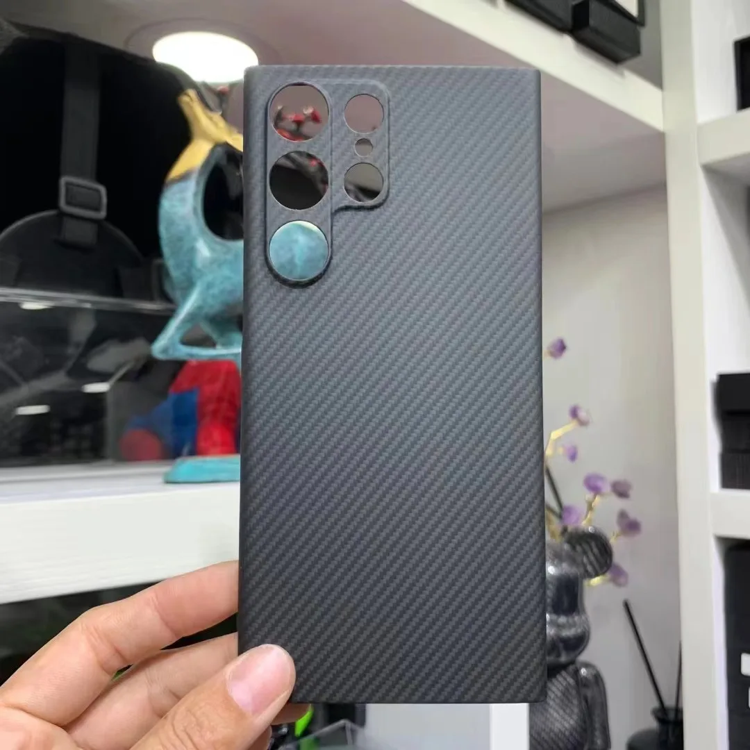 Carbon Case for Samsung Galaxy S22 S23 Ultra, Aramid Fiber Material, Ultra-Thin, Niche, Protective Cover