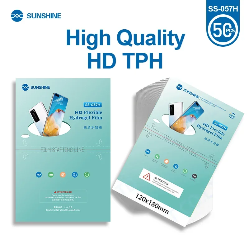 50PCs SUNSHINE SS-057H Universal Flexible Hydrogel Film HD Phone Screen Protective Film For Any Cutting Machine Devia Mechanic