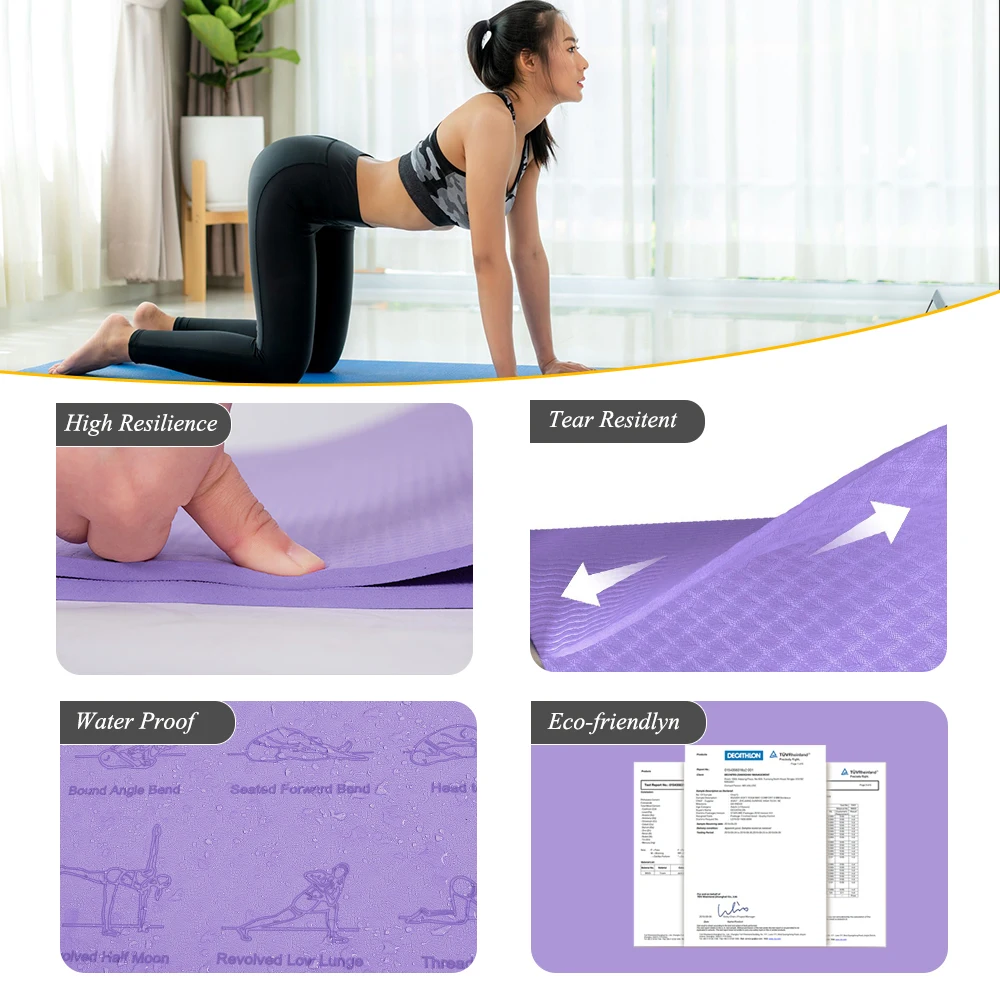 6MM Thick Non-Slip EVA Comfort Foam Yoga Mat for Exercise, Yoga, and  Pilates