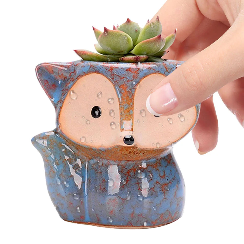 Ceramic Succulent Planter Pot with Drain Hole for Home Office