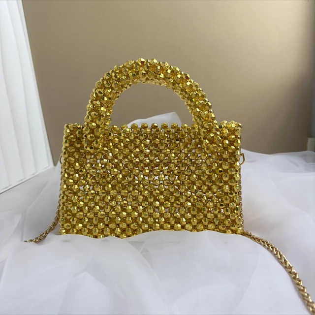 Bags, Tinted Clear Acrylic Box Clutch With Beaded Handle