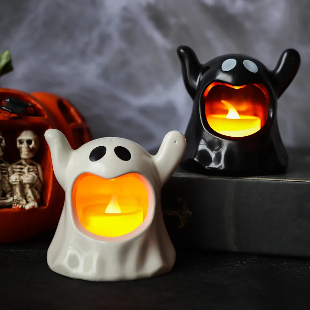 Birthday Party Decorations Mini LED Light Glow Light LED Table Lamp 1PC Halloween Ghosts Candle Holder LED Candlestick Lighting Candleholder Halloween Decoration birthday party decorations mini led light glow light led table lamp