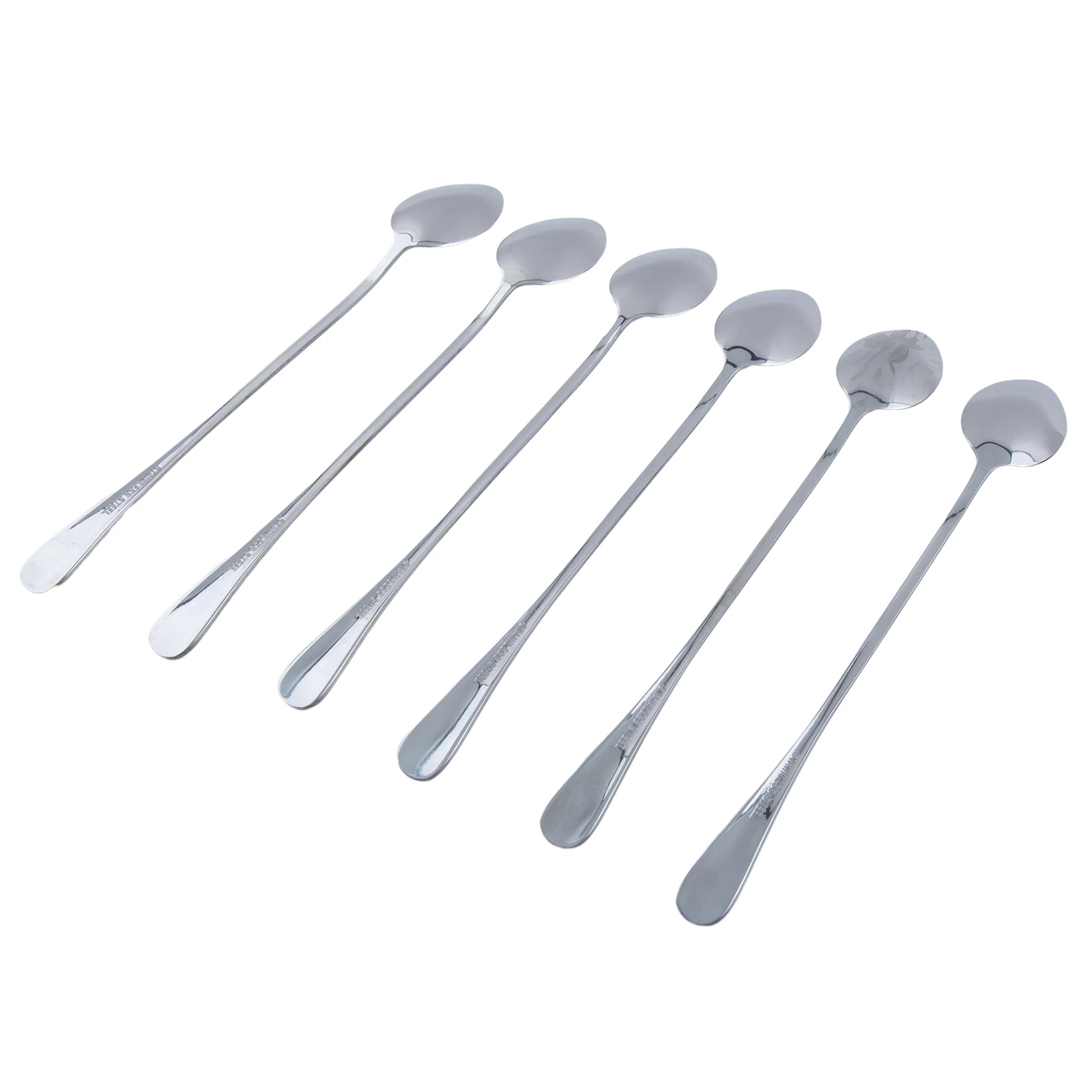 

6pcs/Set Tea Spoon Coffee Spoon Ice Long Handled Cream Dessert Mixing Honey Stainless Steel For Picnic Kitchen Accessories