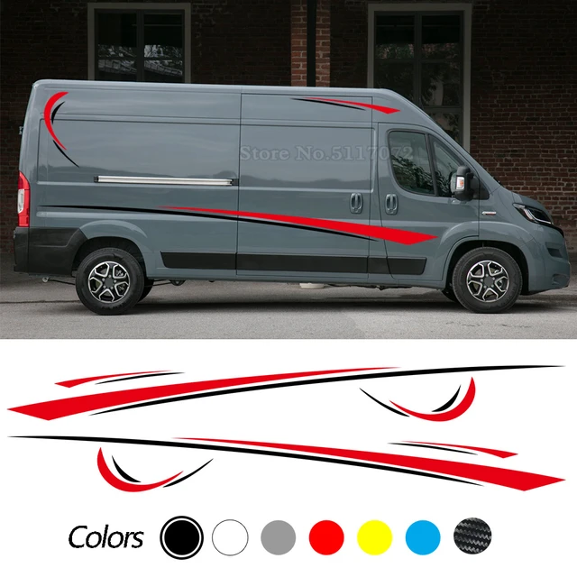 Lot Car Stickers Graphics Sports Vinyl Stripes Camper Van Decals For  Peugeot Boxer Citroen Jumper Fiat Ducato Accessories 6 Pcs - AliExpress