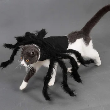 Funny Halloween Pet Spider Clothes Simulation Black Spider Puppy Cosplay Costume For Dogs Cats Party Cosplay Halloween Outfit 5