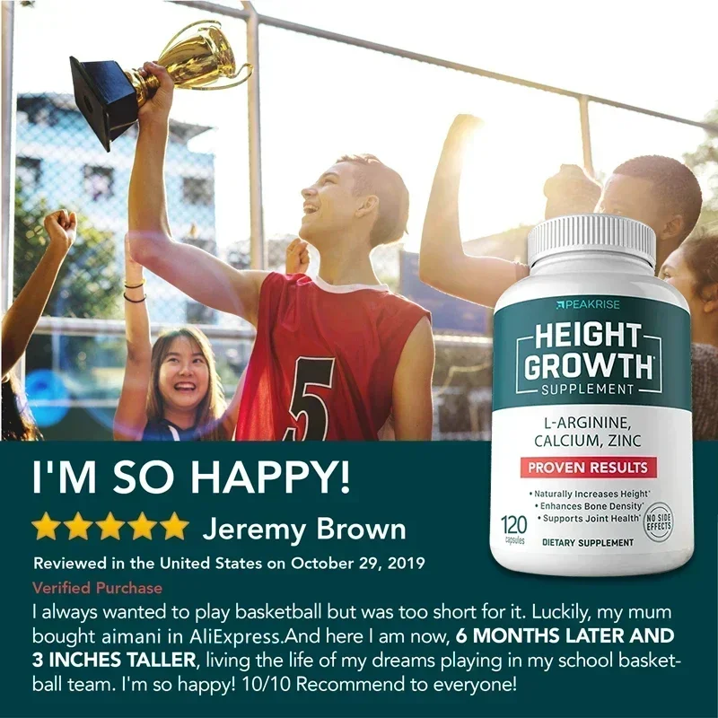 Calcium + Vitamins-Bone Growth Supplement Supports Joint Health Increase Height Improve Bone Density Improve Osteoporosis