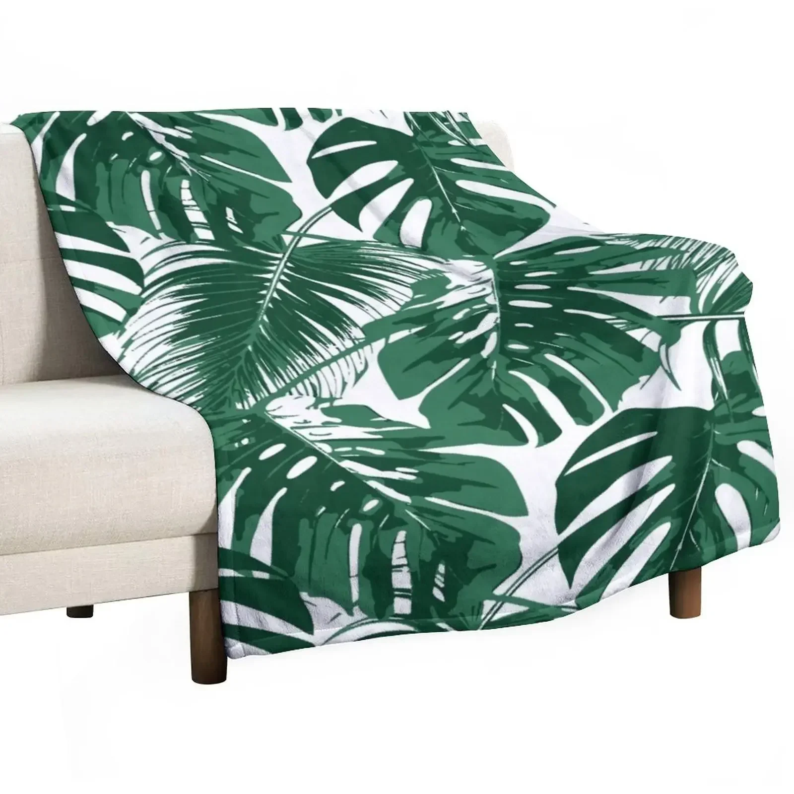 

Tropical Leaves Throw Blanket Decoratives Shaggy Blankets
