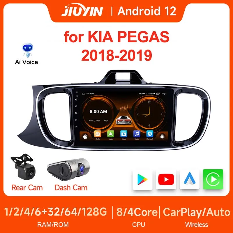 

Автомагнитола JIUYIN, 2 DIN, Android 12,0, 9 дюймов, GPS, 4G, для KIA PEGAS 2018-2019