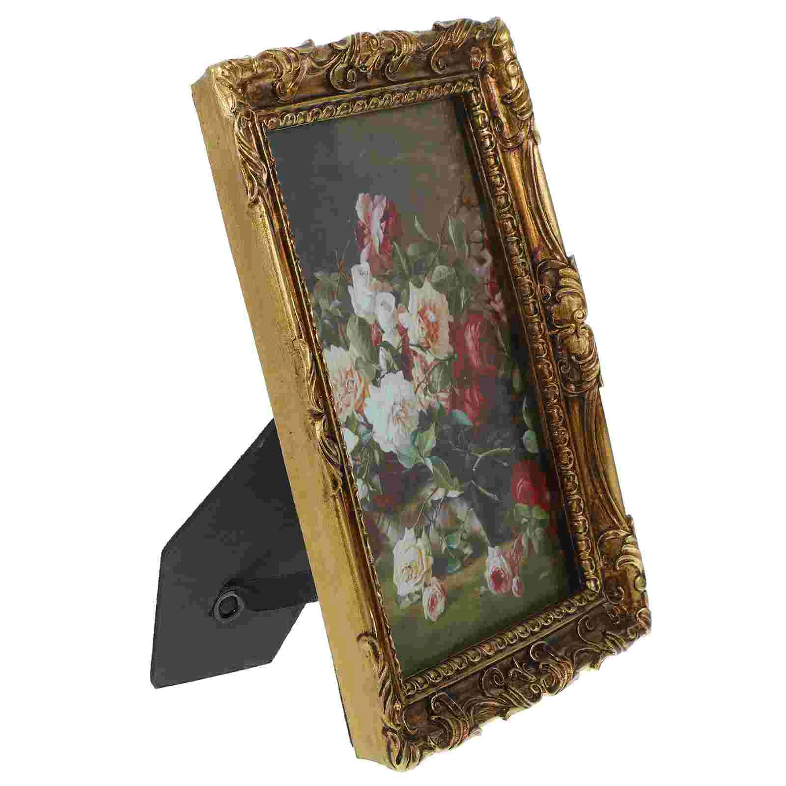 

European Retro Resin Photo Frame Table Decor Vintage Picture Frames Display Decorate Desk Style