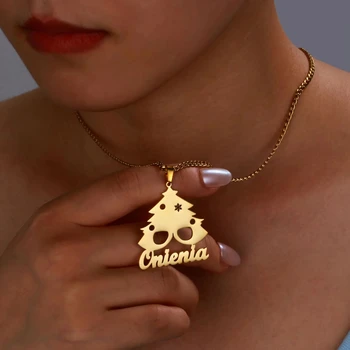 2025 DIY Christmas ornament gift, trendy new style, make a Christmas tree English name letter necklace gift