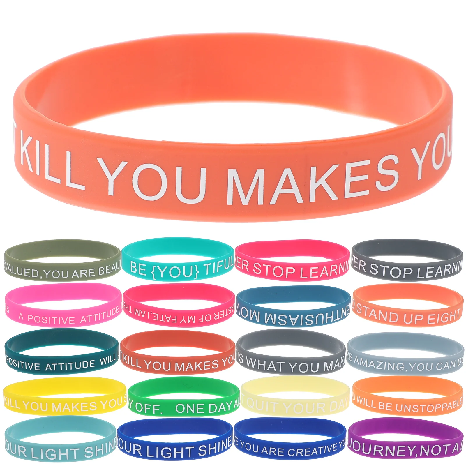 

Motivational Quote Wristbands Inspirational Silicone Bracelets Unisex Wristbands Soft Rubber Silicone Wristband Bracelet