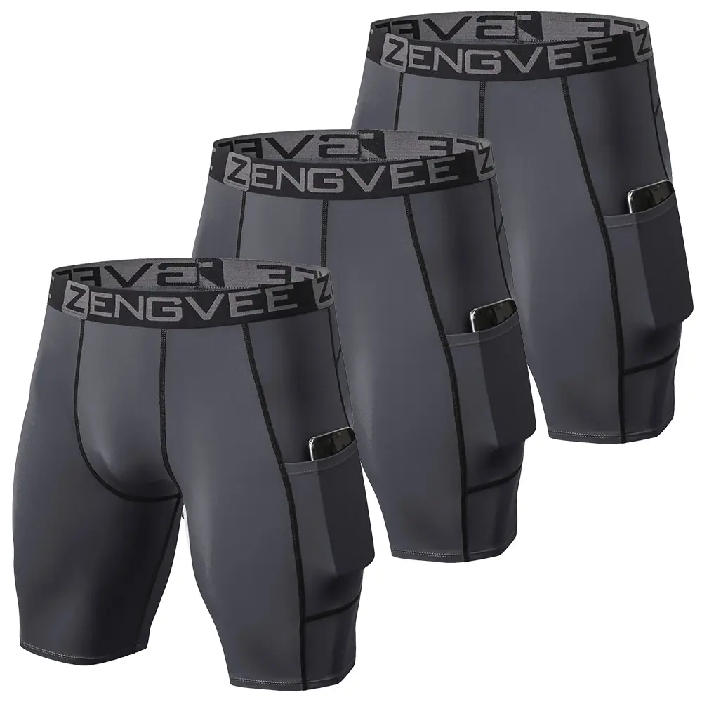 ZengVee 3 шт Мужские Удобные Компрессионные шорты