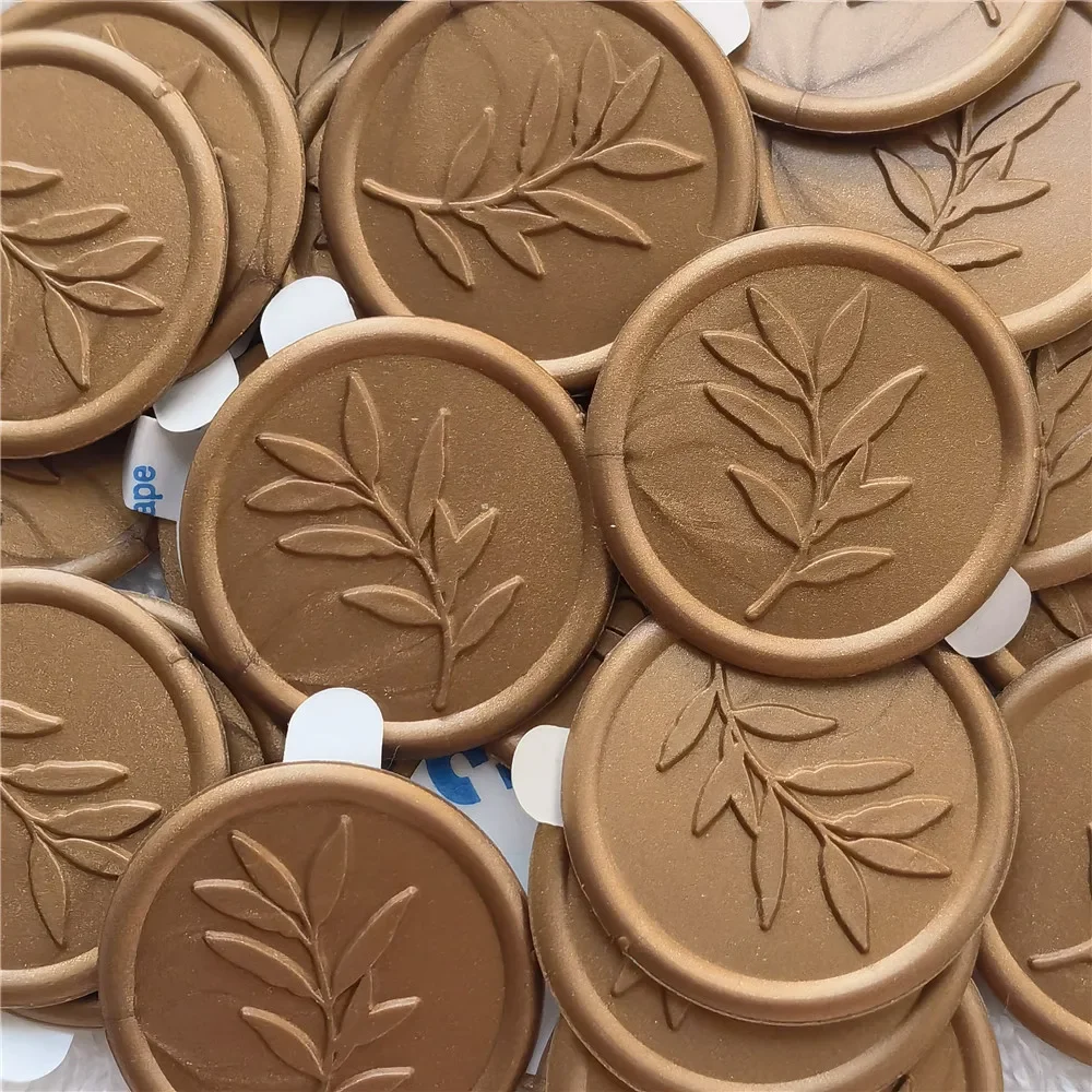 Rosemary Leaf Self Adhesive Wax Seal Stickers wedding leaf wax stamp envelope seal botanical leaf seal SELF-ADHESIVE wax seal stickers