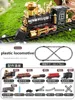 QLX High Simulation Electric Train With Smokes, Lights & Sound Train Set Model  Alloy Plastic Toy Train Model Gifts For Kids 4