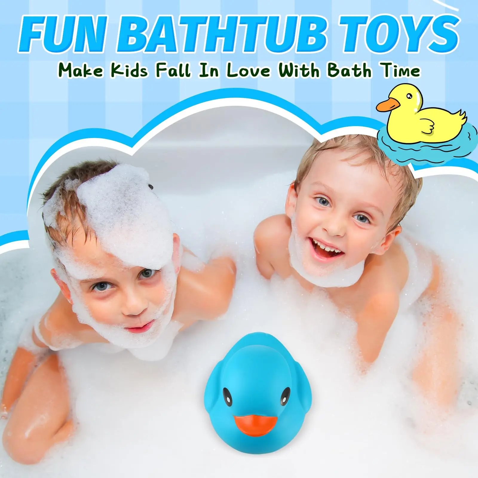 5 Inches Large Rubber Ducks Bulk Large Duck Toy Squeak Rubber Duckie Floating Bath Toy Duck for Birthday Party Decoration Gift 4