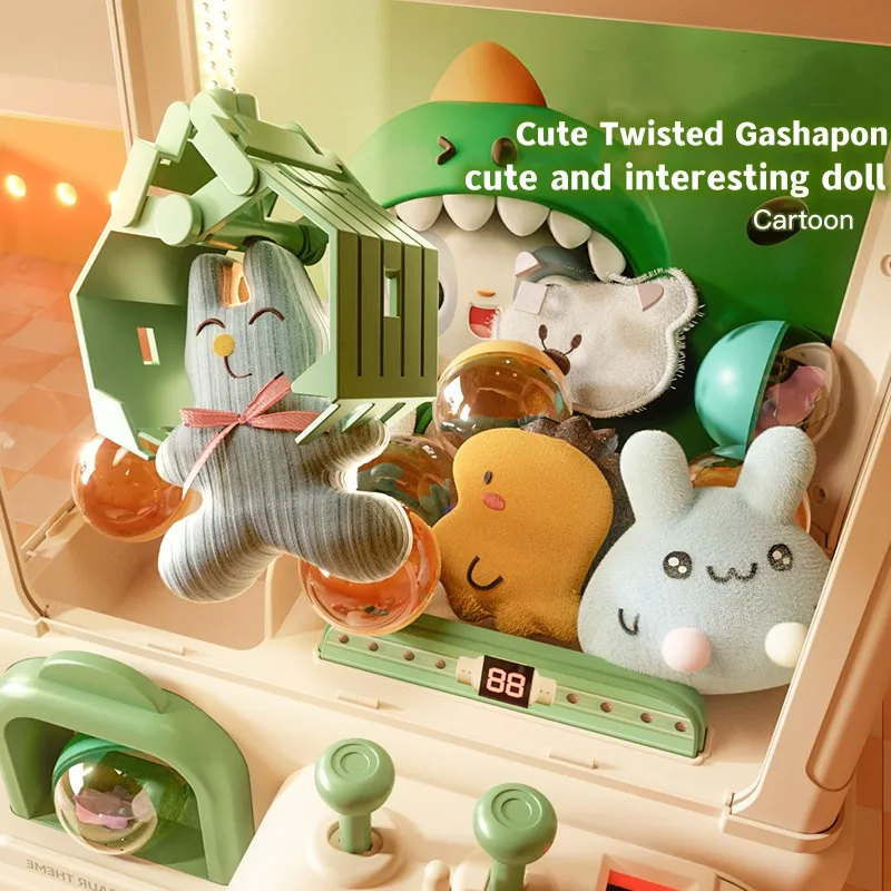 Doll Machine Coin Game Mini Catch Doll Machine Gashapon Toy Machine Muppet Children Interactive Toy Birthday Gift 2